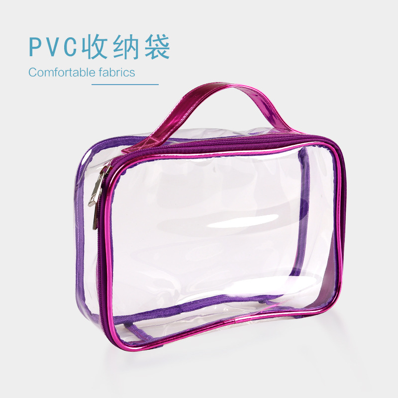 2023 New PVC Transparent Cosmetic Bag Portable Waterproof Wash Bag Large Capacity Storage Bag Customized by Manufacturer