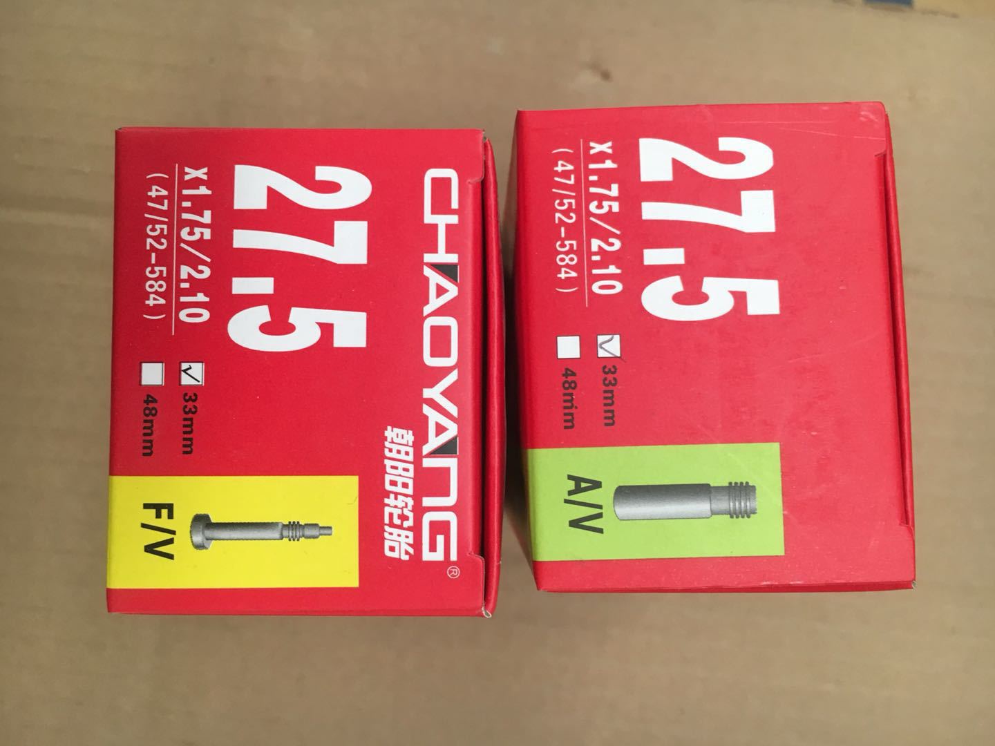 朝阳27.5*1.75 2.10fv法嘴美嘴内胎山地自行车轮胎加长嘴48法嘴