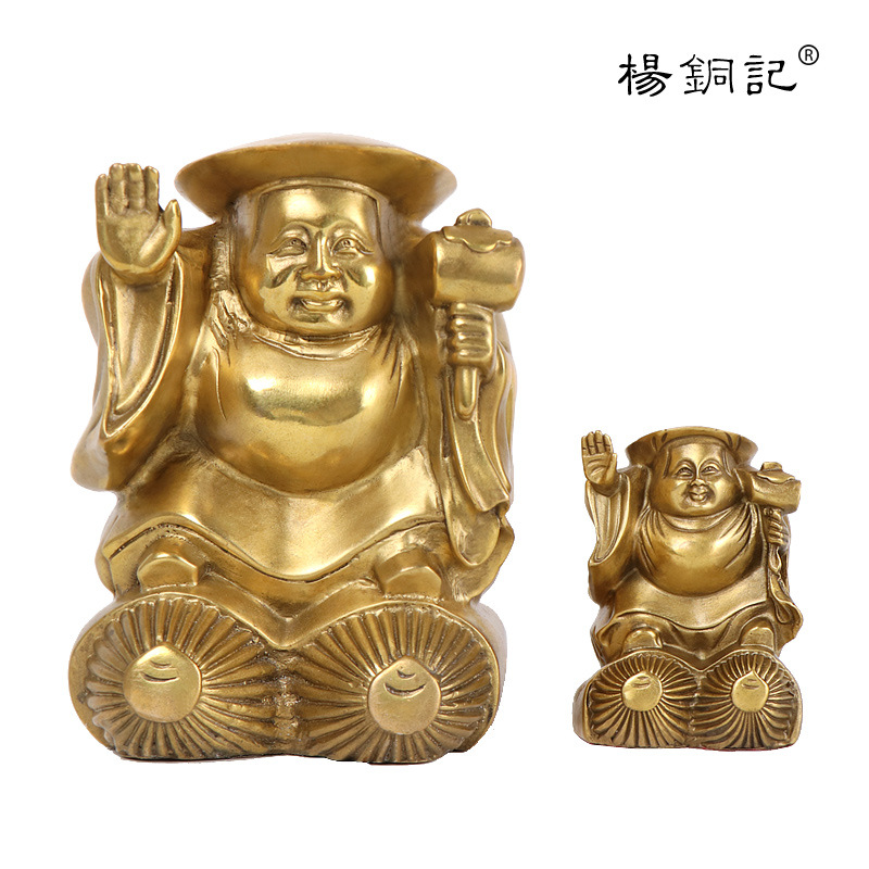 杨铜记 铜摆件 大黑天 日本财神 日本财神佛堂佛像 三面黑天-阿里巴巴