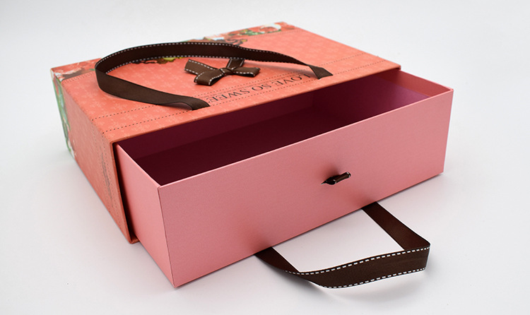 手提抽屉礼盒 生日情人节礼品盒 长方形蝴蝶结包装盒 结婚糖果盒