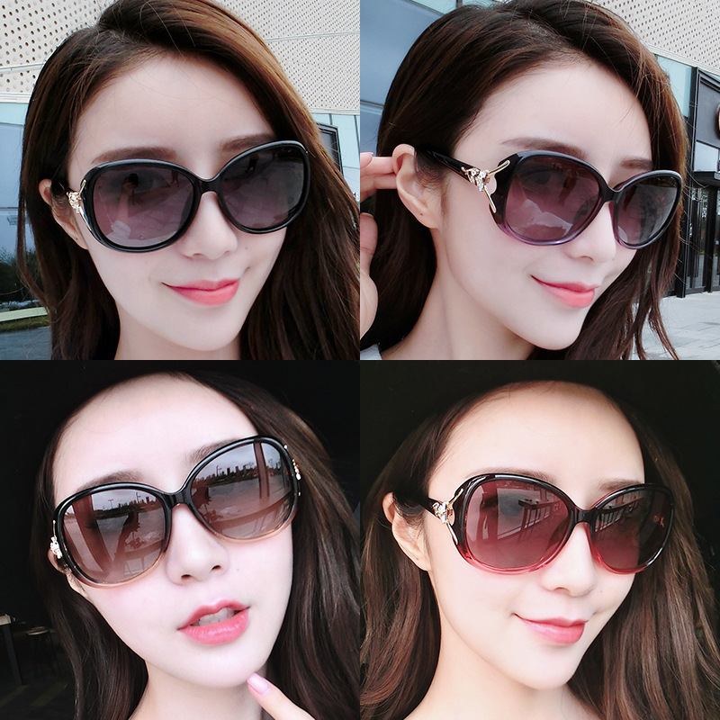 New Fashion Trendy Fox Head Sunglasses Women's Large Frame Sun Polarized Color Changing Glasses Sunglasses 8842