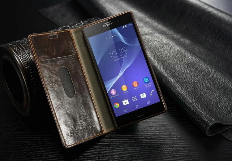 caseme索尼z3疯马纹手机皮套z3mini手机皮套z3磁铁手机套外贸爆款