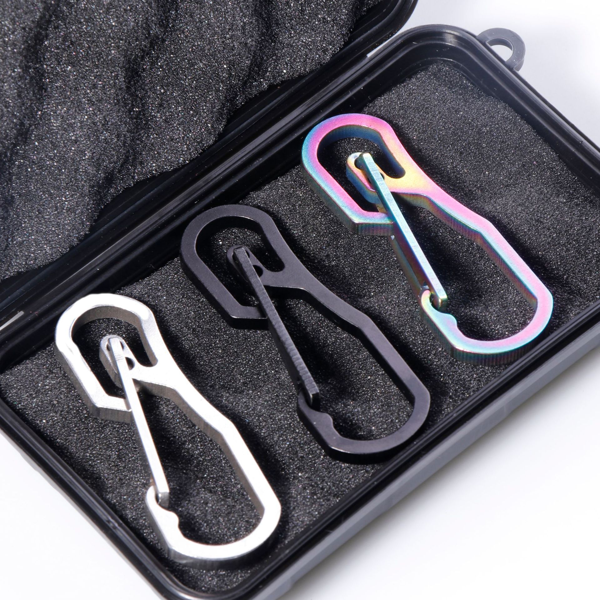 edc便捷机械师按压钥匙扣不锈钢弹性环型快挂户外多功能登山扣