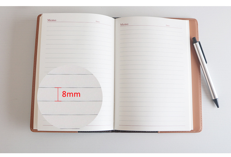 a5平装记事本创意文具商务多功能笔记本简约办公用品皮面定制logo