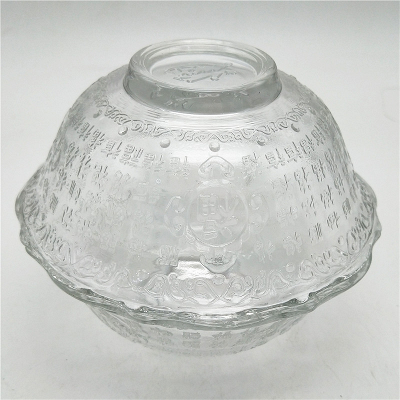 热销玻璃透明百福碗两件套礼品套装沙拉甜品碗广告促销活动回礼