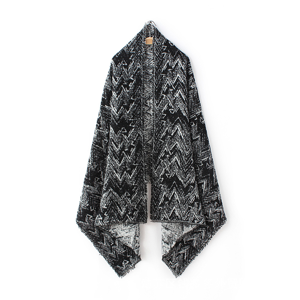 秋冬新款 欧美风西班牙单z家人字斜纹围巾披肩 加大加厚保暖男女