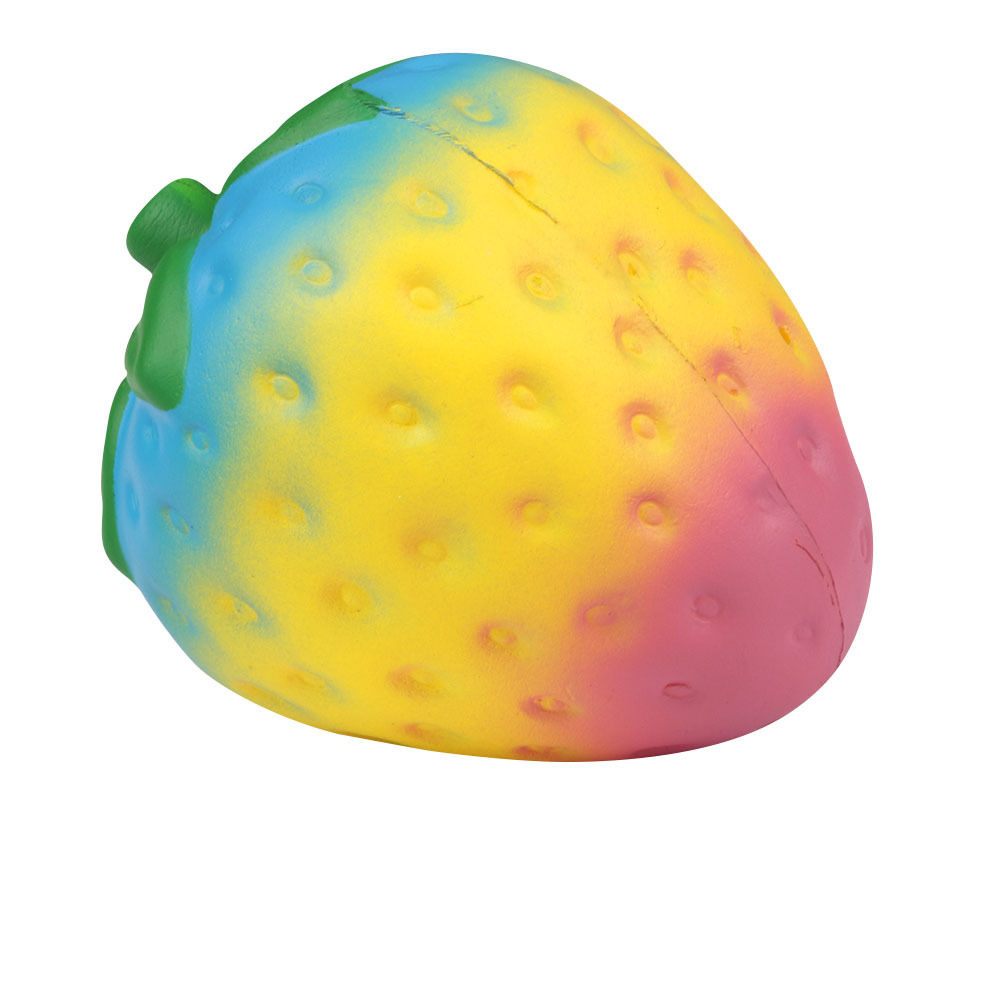 pu慢回弹水果彩虹草莓造型pu回弹水果摆件饰品