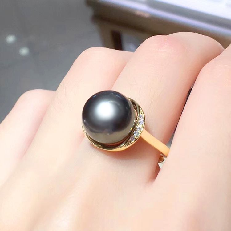 diy配件 s925纯银珍珠戒指空托 精致女款指环托 半成品配饰手饰品