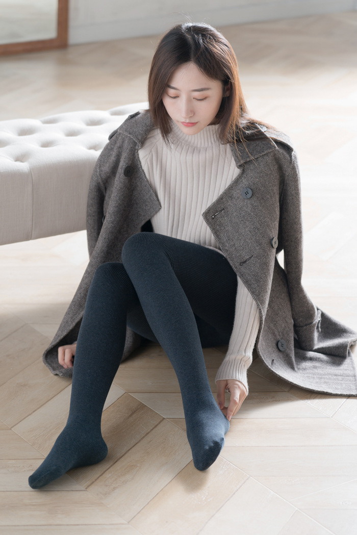 800d裤袜连裤袜秋冬加绒加厚棉竖条显瘦微压燕麦白打底袜连裤袜女