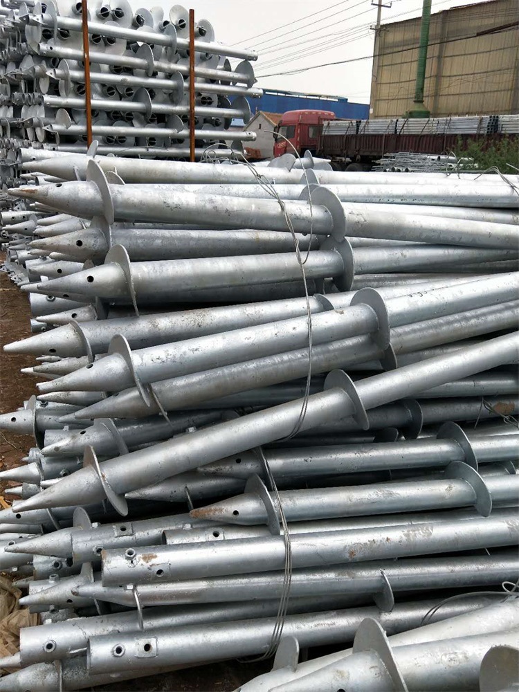 批发太阳能螺旋桩双叶木栅栏用螺旋地桩光伏支架基桩专用螺旋地桩