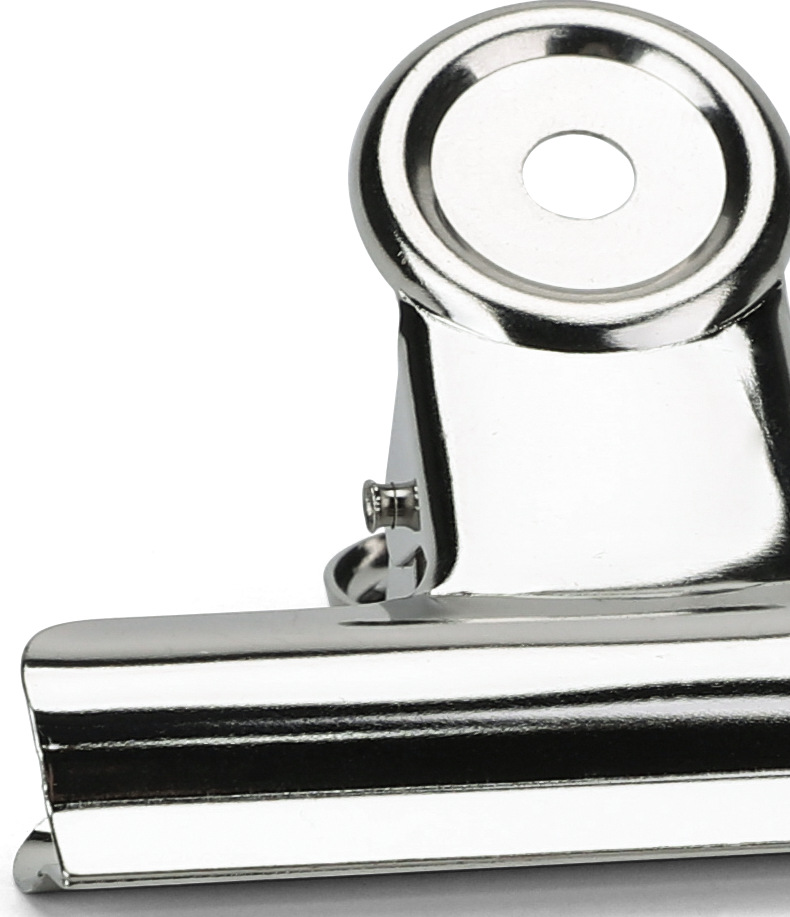 好文客8001-75mm不锈钢圆型票夹资料整理夹银色票据夹