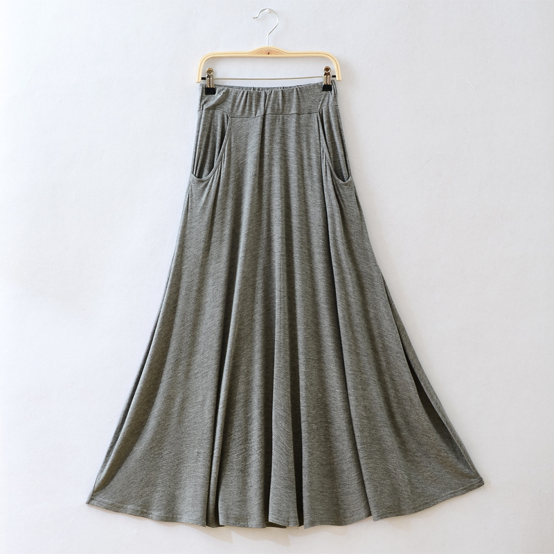 2018女装半身裙春夏中长款太阳裙波西米亚大摆a字裙韩版百搭长裙