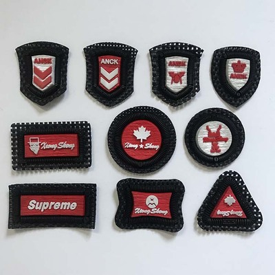 服装辅料pu皮牌皮标压胶滴胶滴塑商标 厂家直销