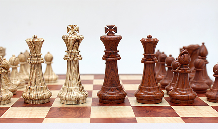 ub友邦中大号仿桃木磁性国际象棋棋盘带磁力立体棋子