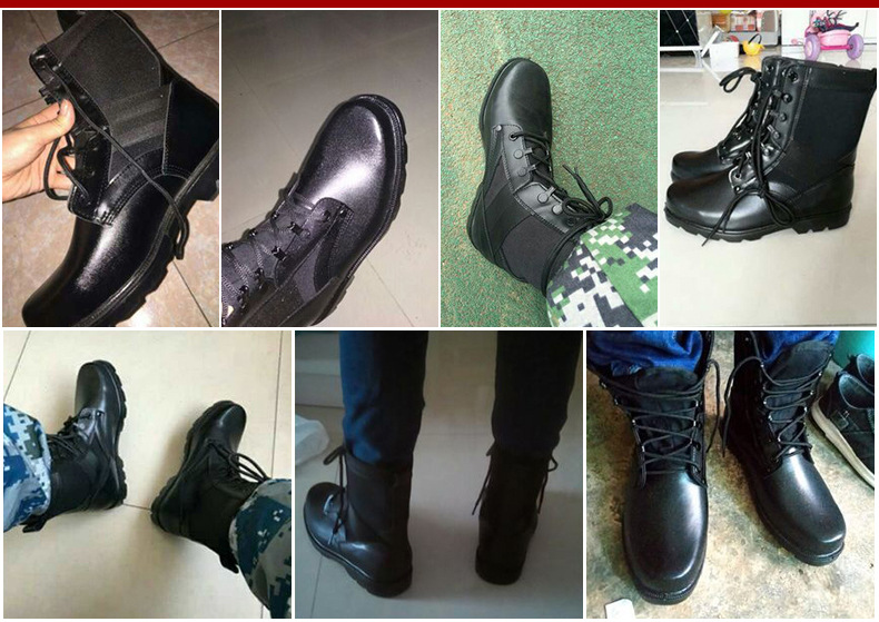 07作战靴双密度学生军训军靴全牛皮超强人气男靴特种兵配发钢头刚