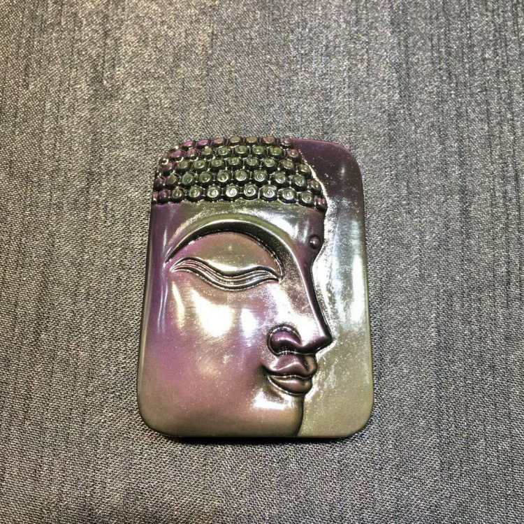 天然彩虹耀石黑曜石释迦摩尼半面佛吊坠水晶吊坠饰品男女款
