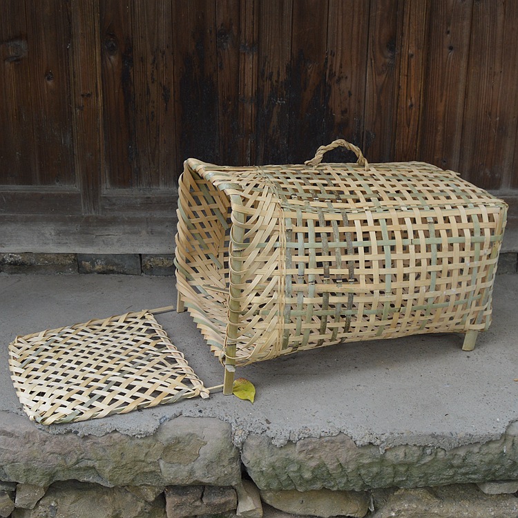 竹鸡笼喜事装鸡用的竹鸡笼养鸡鸡笼拍戏用具宠物笼竹篮鸡鸭笼