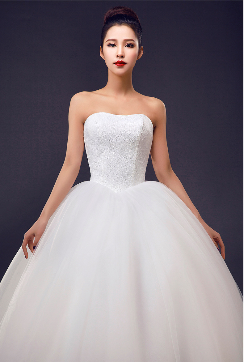 招商新款抹胸长款新娘婚纱收腰显瘦礼服