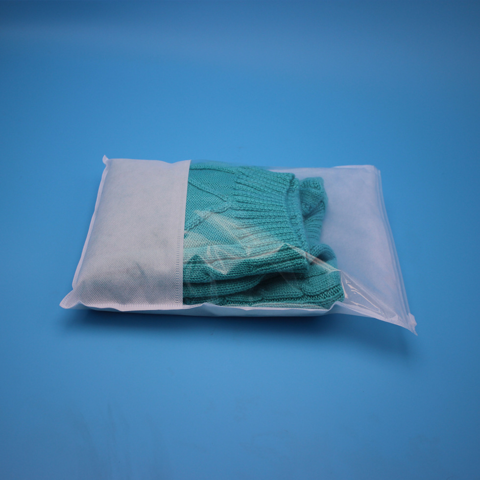 服装包装袋 无纺布衣服拉链袋 透明塑料自封拉链滑扣袋30x40现货