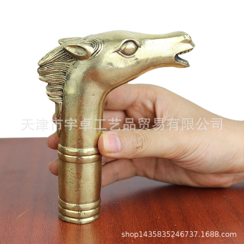 宇卓铜器纯铜拐杖头黄铜龙头四面佛鹰头猴子拐杖头工艺品摆件