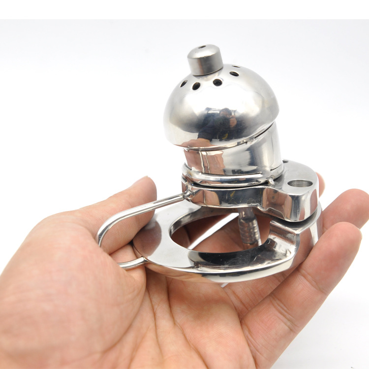 囚鸟正品316l不锈钢cb贞洁锁带导管开放式贞操锁阴茎jj笼 a292