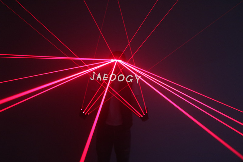 定制创意镭射红色激光眼镜朋克舞台dj表演发光激光手套抖音荧光舞