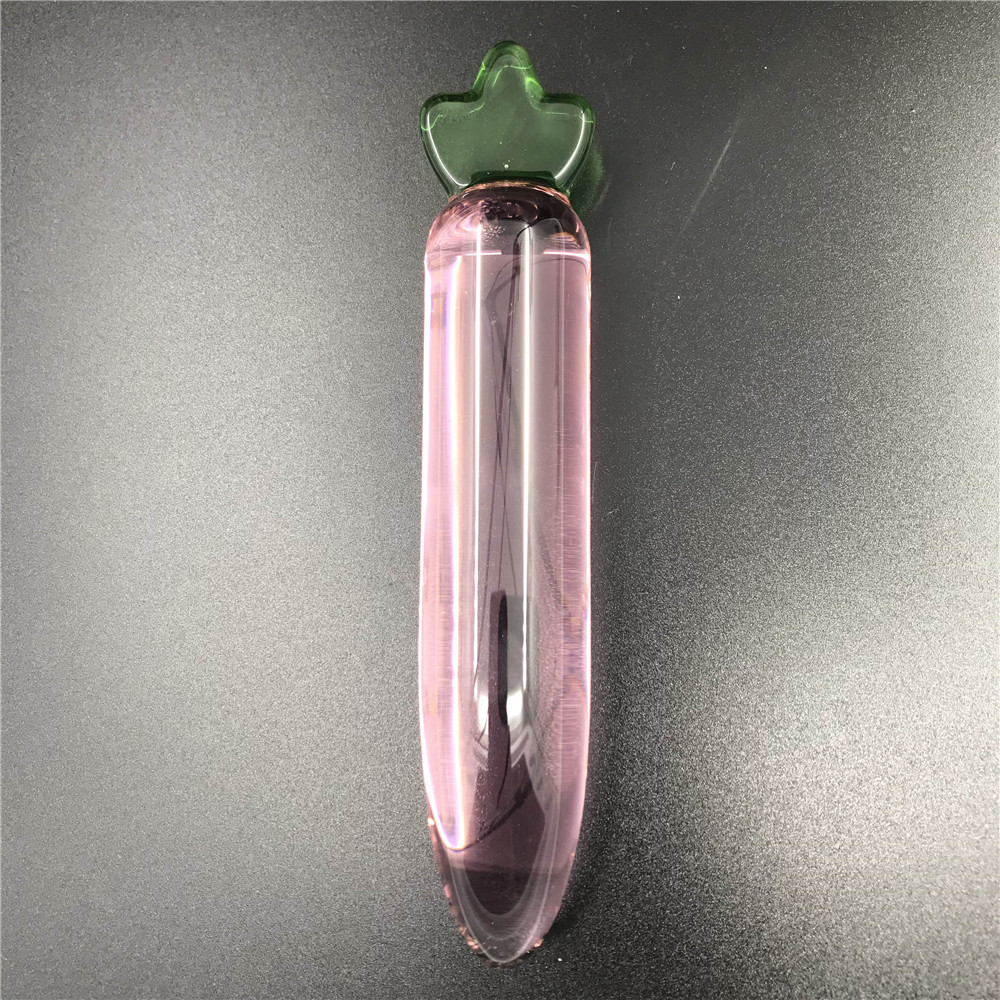 zcz粉萝卜玻璃水晶阳具冰火棒男女用前阴后庭g点自慰器成人用品