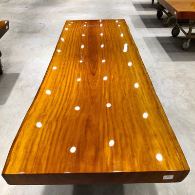 黄花梨自然边原木中式老板办公桌奥坎实木大板主管桌鸡翅木大班台