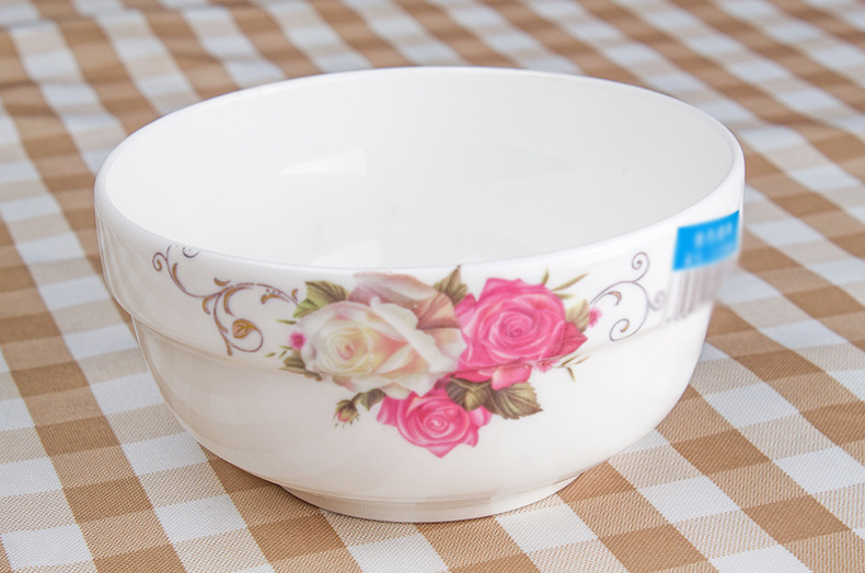 2018新款陶瓷碗 广告促销礼品 护边欧雅碗 送礼家用骨瓷米饭碗