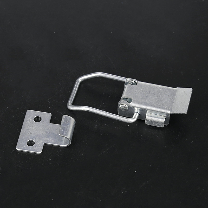 厂家直销 工具箱搭扣 木箱箱扣 带按钮箱扣 4寸 铁镀锌