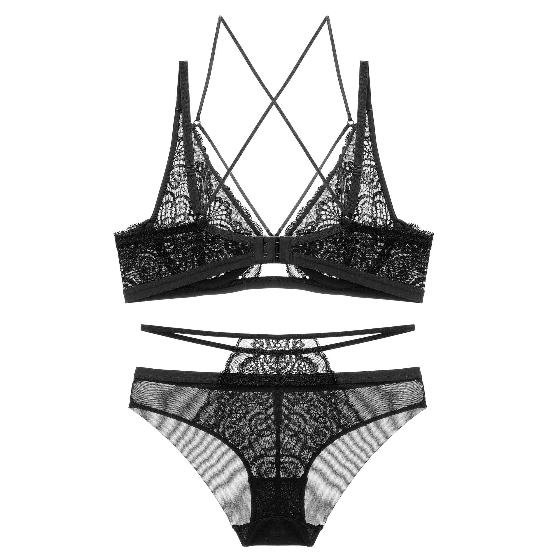 文胸套装-秋季新品外贸欧美性感爆款文胸法式内衣女性超薄蕾丝聚拢文