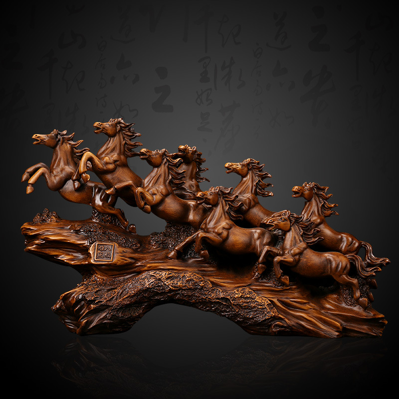 八骏雄风马摆件招财马到成功八匹马公司办公室老板桌面装饰品摆设