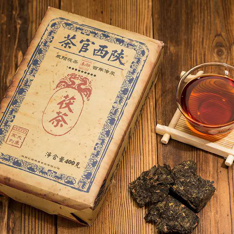 源头厂家批发泾阳茯茶金花黑茶陕西官茶茯砖茶陕西特产黑毛茶