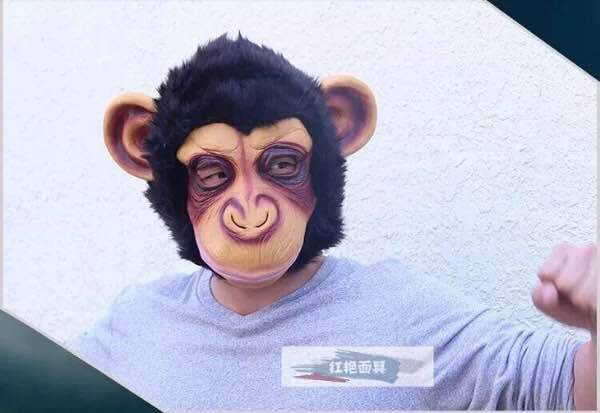 万圣节狂欢节酒吧化妆舞会道具全包乳胶 黑猩猩面具/金刚面具