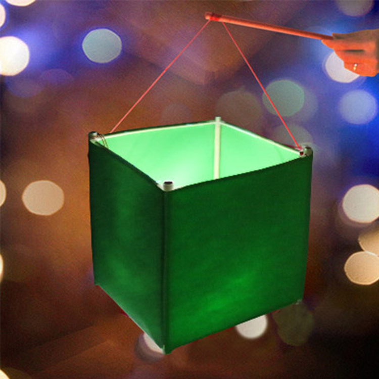 中秋节四角纸质宫灯手工diy制作材料包手绘涂鸦发光灯笼厂家批发