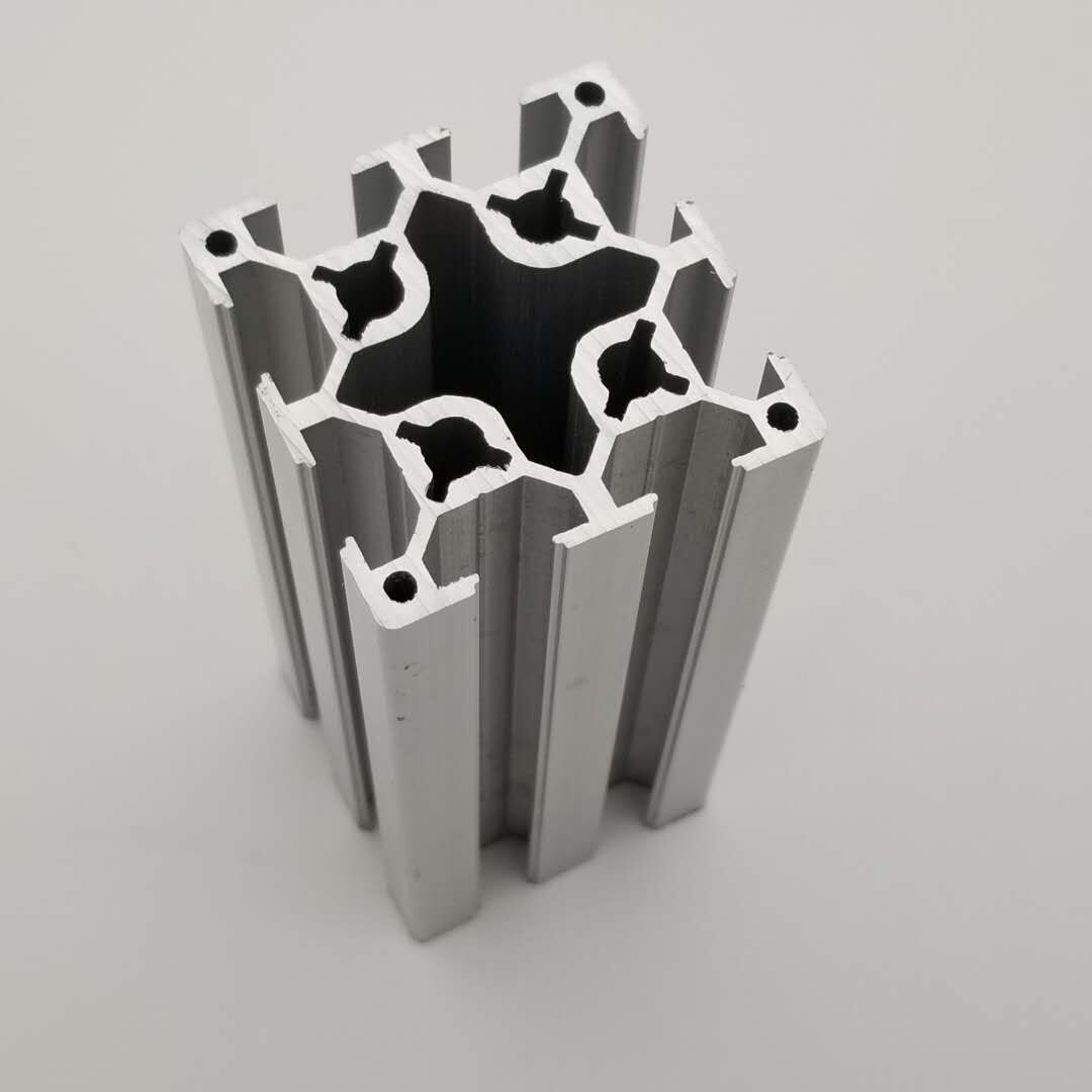 欧标工业5050铝合金型材双槽6063银白氧化铝型材加工重型框架型材