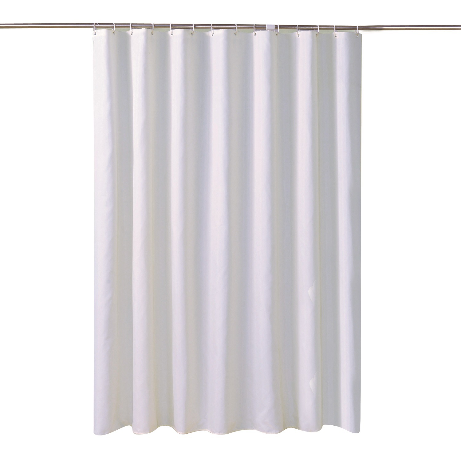 Cross-Border Shower Curtain Thick White Opaque Cloth Plain Shower Curtain Polyester Hotel Waterproof Shower Curtain Wholesale