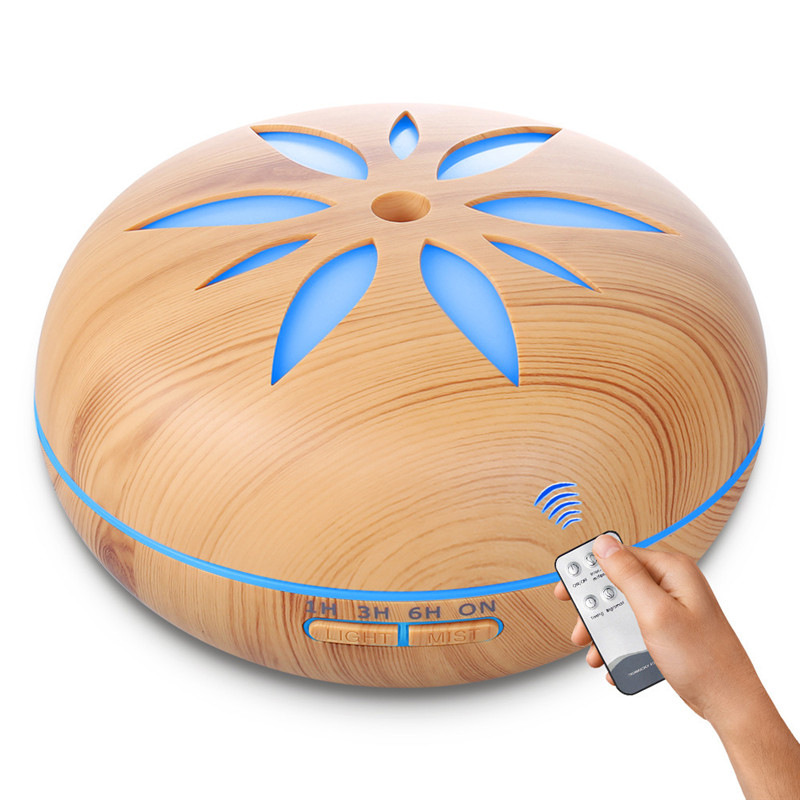 550ml Petal Wood Grain Aromatherapy Humidifier Essential Oil Aromatherapy Machine Large Capacity Fragrance Lamp Diffuser