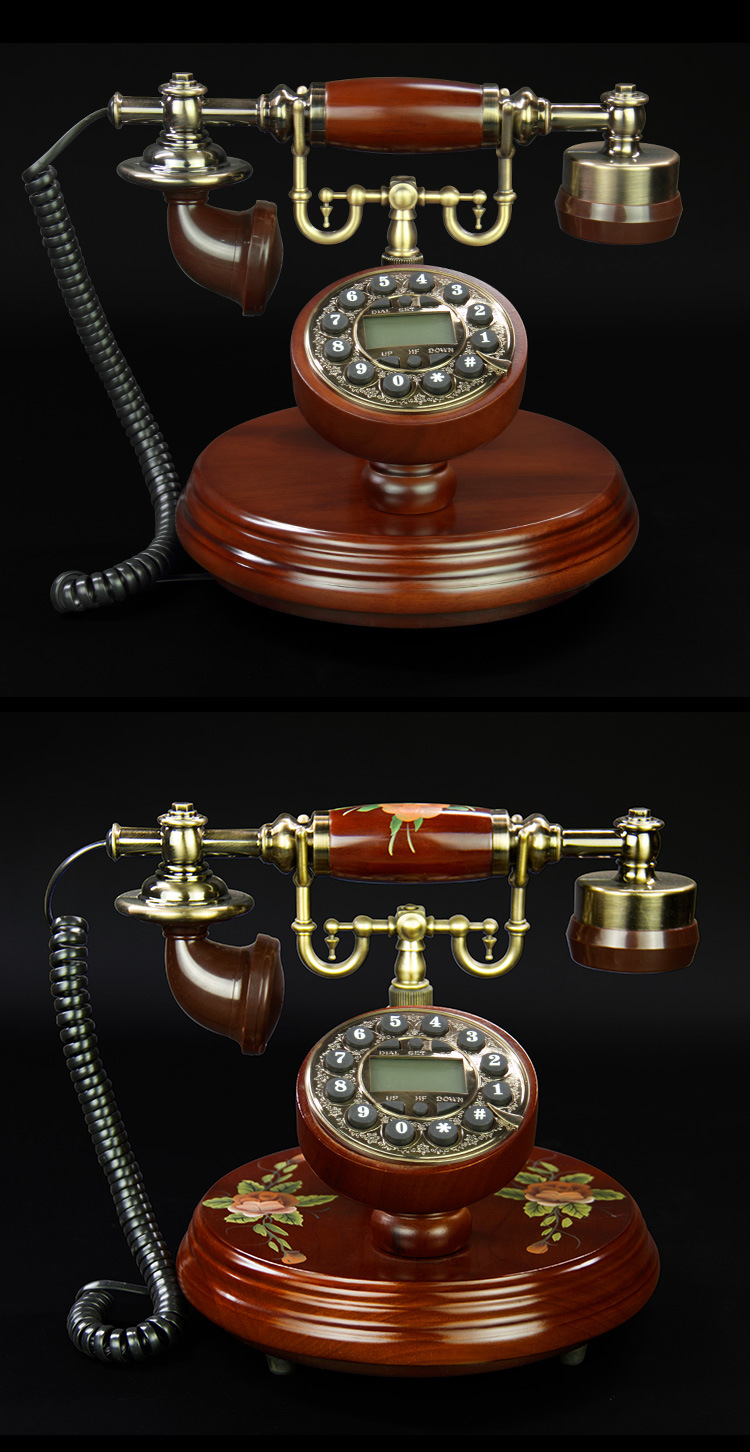 创意实木老式复古酒店宾馆仿古家用欧式座机有线电话机