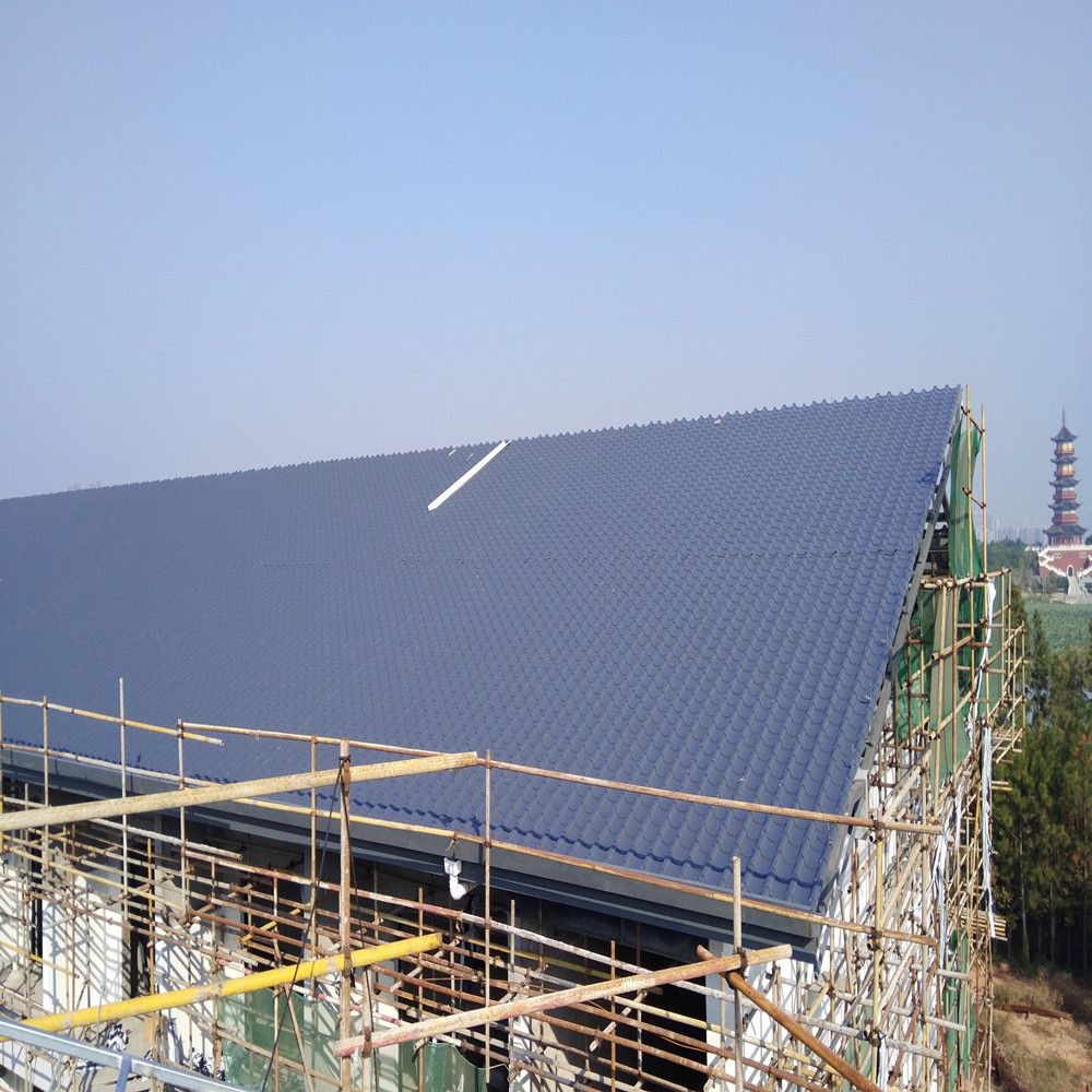 自建别墅屋面改造金属瓦 0.9mm厚铝合金仿古琉璃瓦 766型小青瓦