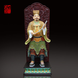 莆田友缘木雕佛像妙手鎏金四值功曹神像彩绘贴真金箔手工制作