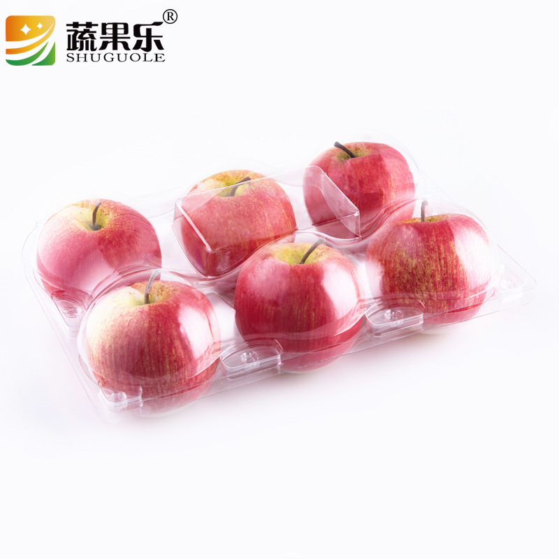 蔬果乐pet一次性透明苹果盒6个装大小号水果加厚包装盒工厂直供