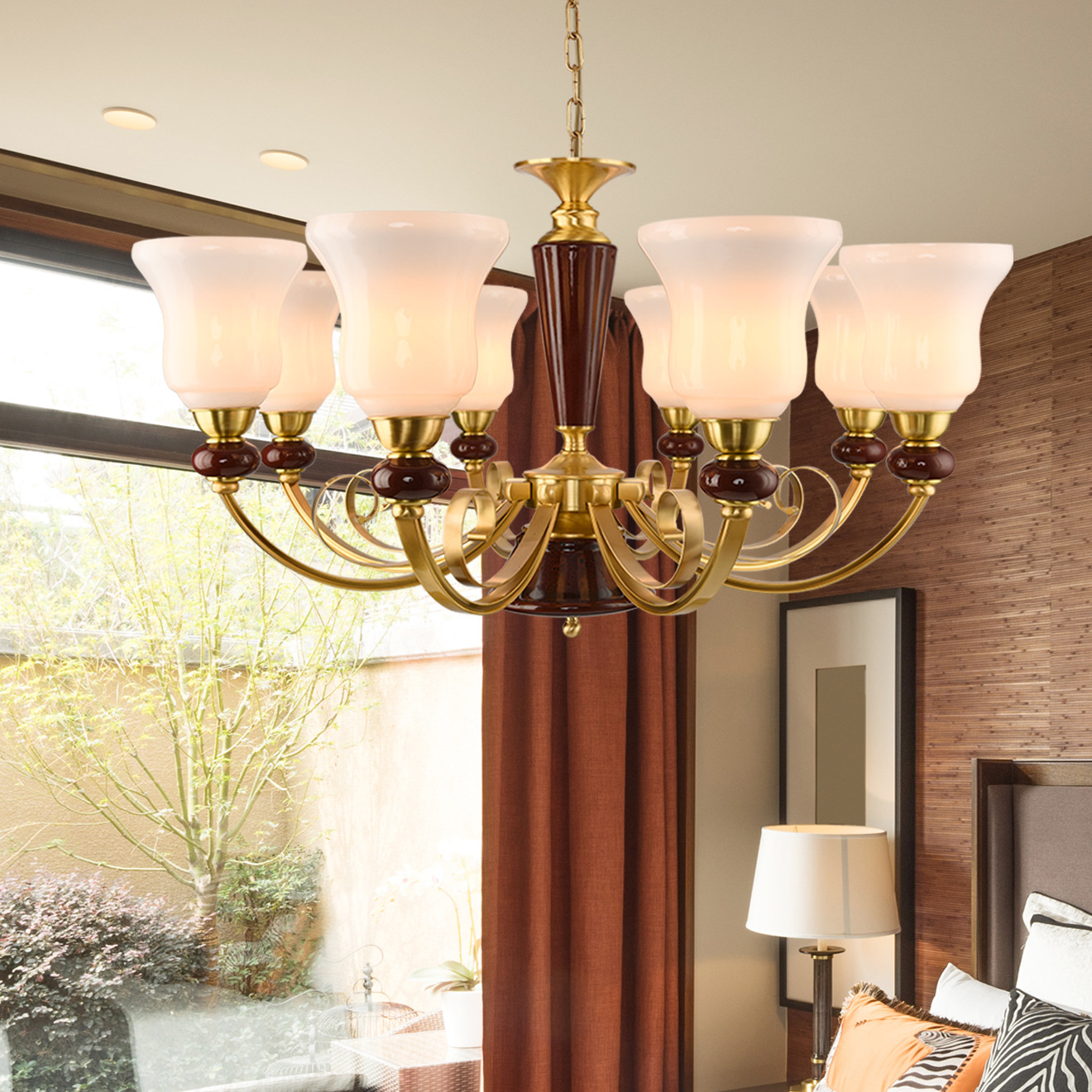 欧式大餐厅吊灯奢华led天花灯别墅家居装饰全铜灯具厂家直销