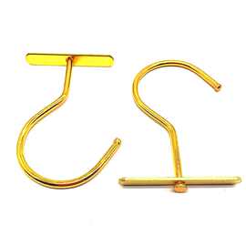 供应铁片衣架钩子   收纳袋挂钩 电镀金色小挂钩 可旋转挂钩