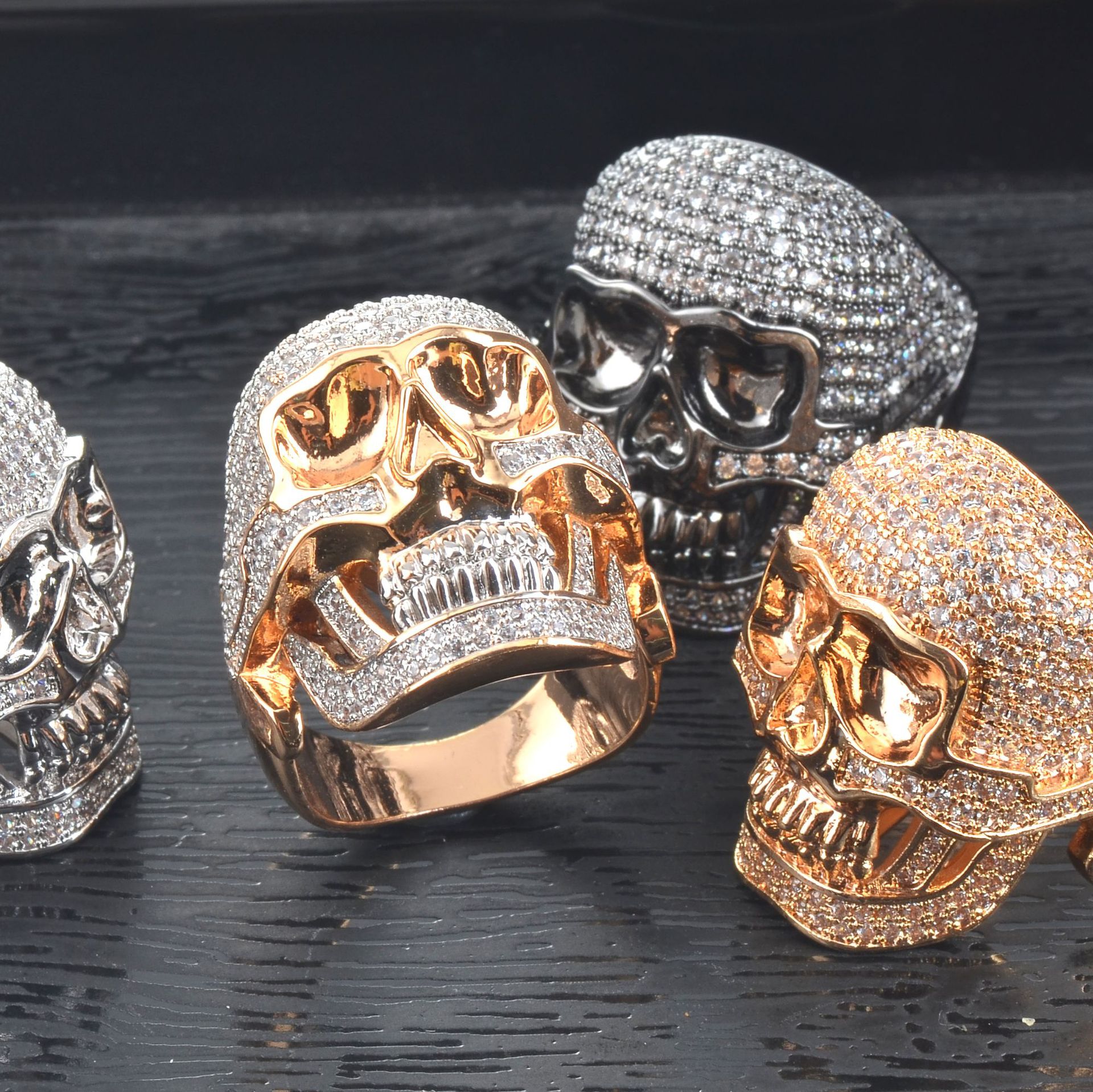 骷髅戒指精品鬼头戒指欧美首饰流行饰品亚马逊wish热卖男士戒指