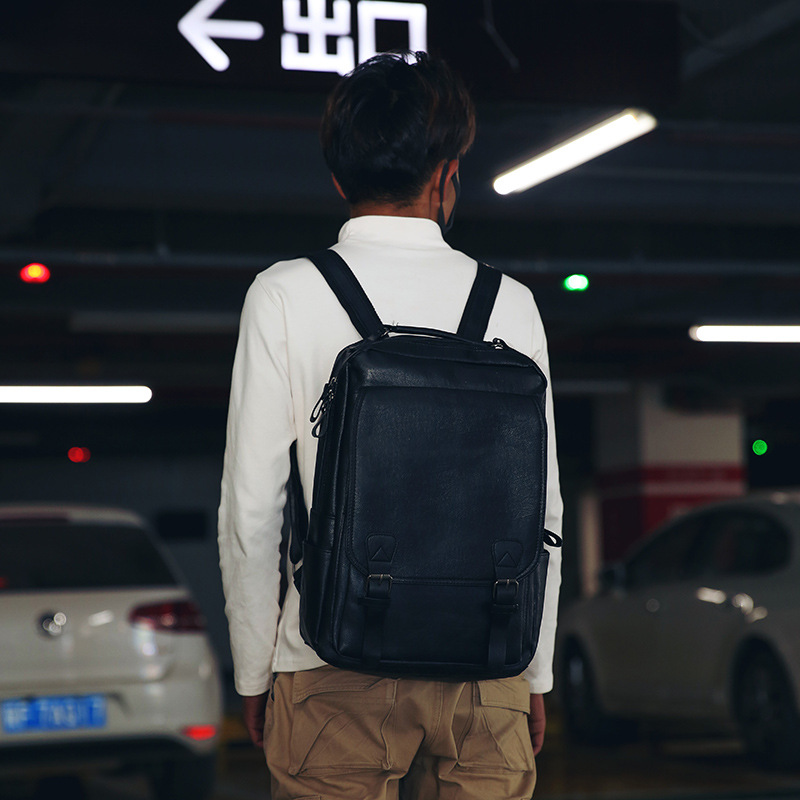 Quality Men's Bag New Outdoor Travel Bag Computer Bag Large Capacity Schoolbag Men's Pu Backpack One Piece Dropshipping