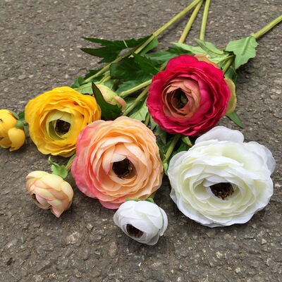 新品假花仿真花 两头仿真露莲芍药手感绢花 家居婚庆装饰客厅瓶花