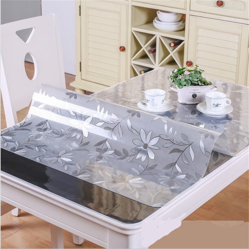 Soft Glass PVC Tablecloth Waterproof Heat Proof and Oil-Proof Disposable Plastic Table Cloth Transparent Dining Table Cushion