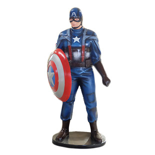 美国队长玻璃钢雕塑 复仇者联盟电影仿真人物模型 商场广场雕像