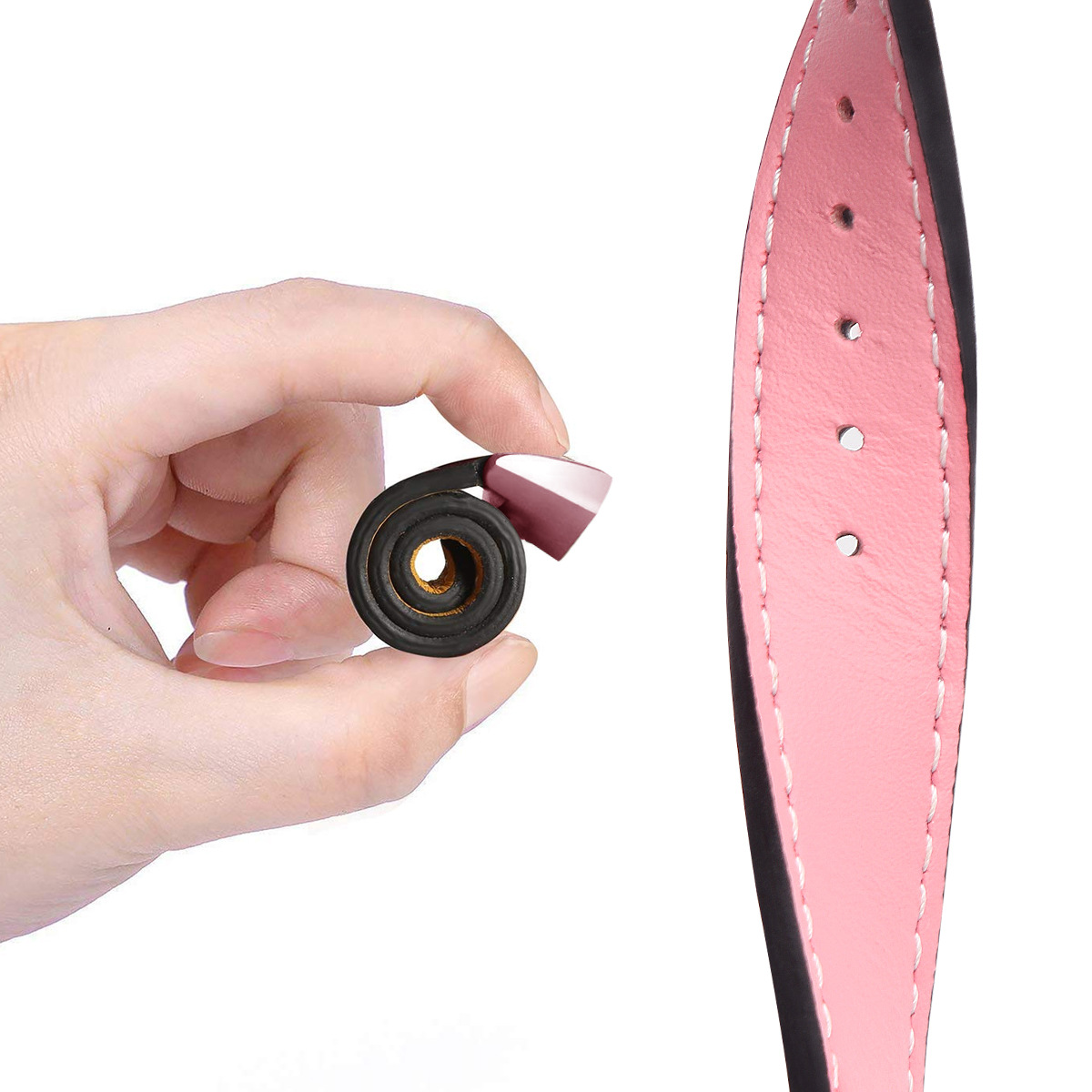 适用于fitbit charge2智能手环腕带 charge2真皮表带车线尖尾皮带